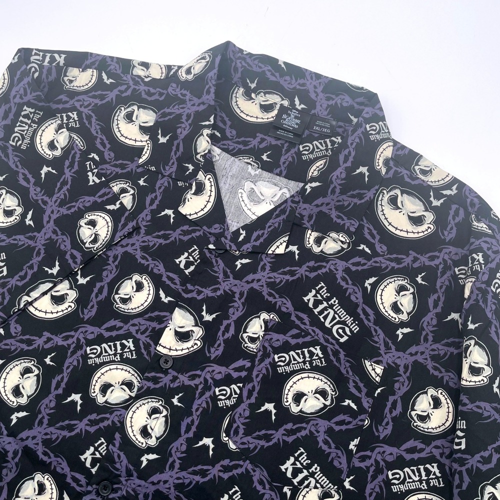 Disney Nightmare Before Christmas Jack Skellington Pumpkin King AOP Shirt 3XL